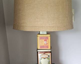 Stacked Vintage Tea Hersheys Tin Lamp second image