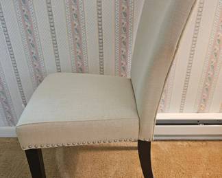 Upholstered Parsons Chair with Nailhead Trim second image