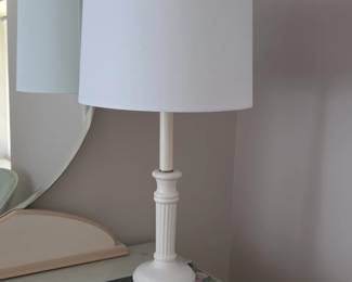 White Candlestick Table Lamp