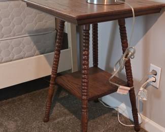 Antique Spool Leg Side Table second image