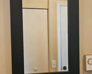 Black Mirror with Shelf and Hooks