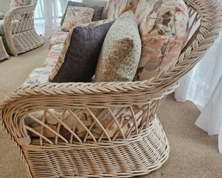 Henry Link Floral Wicker Sofa second image