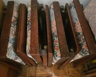 Vintage Folding Chairs with Tapestry Seat, set of third image