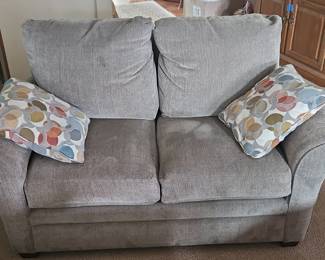 Grey Upholstered Loveseat