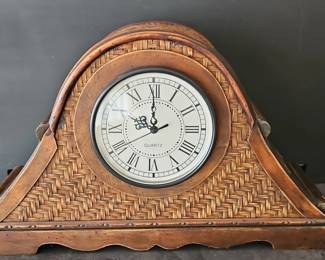 Woven Wood Mantle Clock