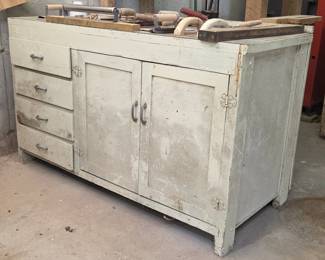 Vintage Industrial Workbench Cabinet