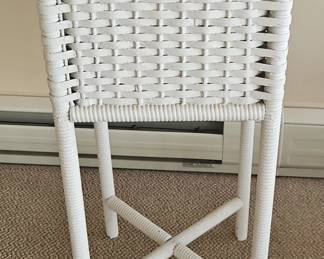 White Wicker Plant Stand