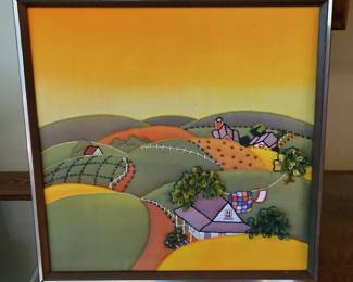 Haitian Fabric Landscape Art