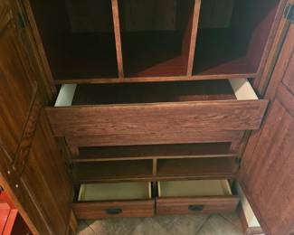 Mission Style Oak Armoire second image