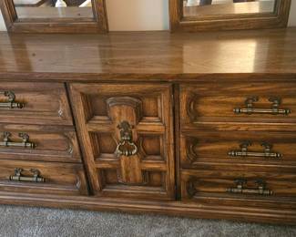 Oak Dresser with Twin Mirrors third image