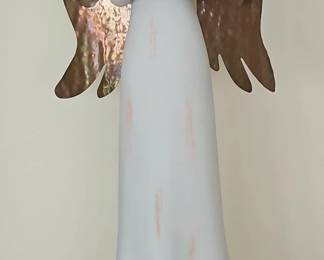 Minimalist Angel with Dove Figurine