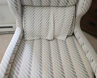 Striped Wingback Chair and Ottoman third image