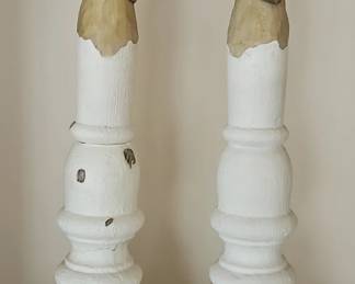 Carved Wood Angel Candle Holders