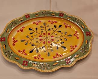 HandPainted Floral Serving Platter
