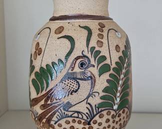 Handpainted Tonala Mexican pottery vase