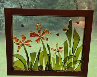 Fused Glass Floral Suncatcher