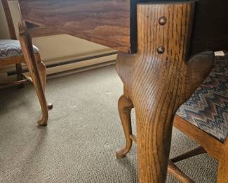 Queen Anne Oak Dining Set fourth image