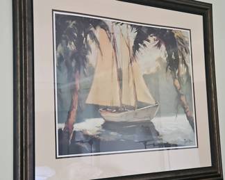 Framed Sailboat Print by Frederick Alexander Pawla