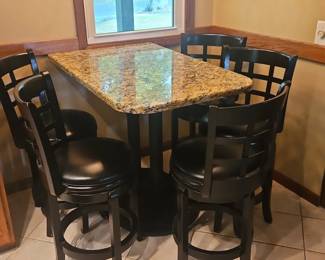 Granite Top Pub Table Set