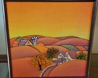 Haitian Fabric Art Landscape