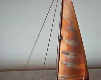 Copper Sailboat Sculpture