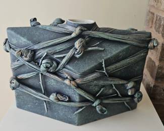 Brutalist ribbon ceramic vessel
