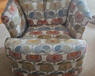 Upholstered Swivel Barrel Chair