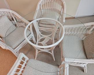 White Rattan Dining Set third image