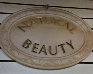 Oval Natural Beauty Sign