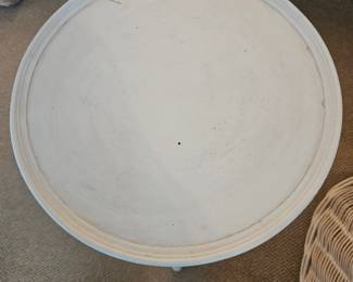 White Pedestal Accent Table second image