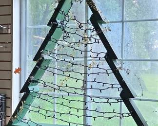 Rustic Lit Wooden Christmas Tree