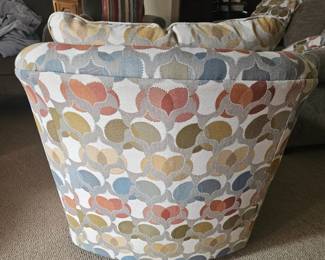 Upholstered Swivel Barrel Chair third image
