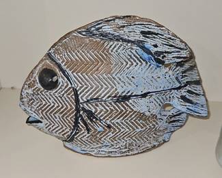 Textured Ceramic Fish Sculpture