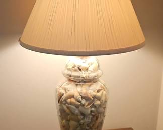 Ginger Jar Seashell Filled Table Lamp