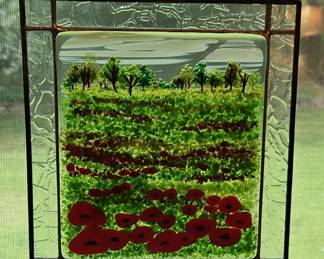 Fused Glass Poppy Panel