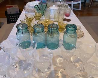 Mason Ball Jars and Glasswares