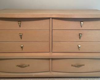 MCM Dresser 1960’s mid century bedroom grouping in solid oak with a blonde finish.