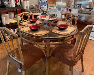 MCM teak wood dining table and matching chairs