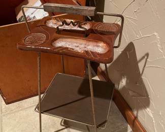 MCM ashtray table metal and ceramic