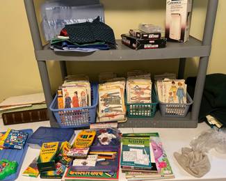 Clothing patterns and craft supplies