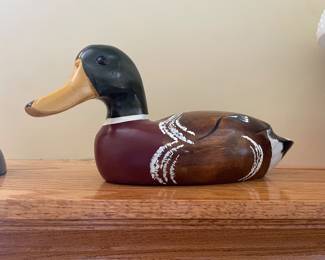 Wood duck decor mallard carved
