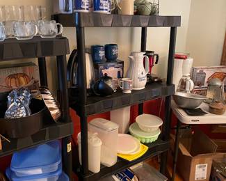 Kitchen wares, coffee mugs, coffee carafes by Oggi, Jello cake molds, bake-ware
