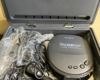 Sony Discman ESP D-242CK vintage 1990s portable compact disc player featuring Electronic Skip Protection (ESP) and Mega Bass technology.