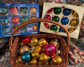Shiny Brite glass Christmas Bulbs, MCM, Mercury Glass
