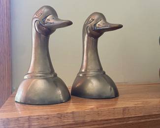 Brass Duck bookends home decor