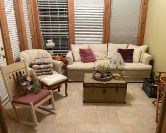 Sofa with matching chair, Rocking Chairs