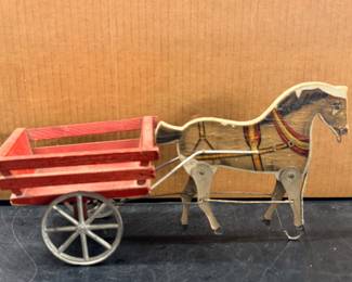 1910 horse Gibbs “pacing Joe”. Folk art toy made in Ohio.