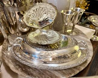 Silverplate serving pieces
