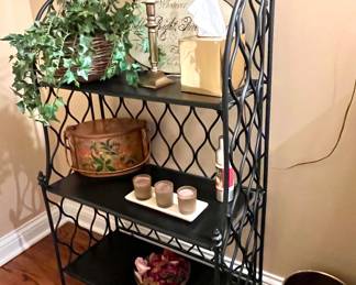 Folding wrought iron shelf 