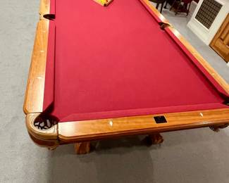 Kasson pool table with red felt